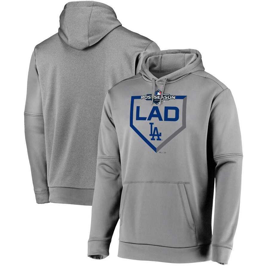 Men's Los Angeles Dodgers Majestic 2019 Postseason Dugout Authentic Pullover Hoodie Gray,We sell and wholesale Men's Los Angeles Dodgers Majestic 2019 Postseason Dugout Authentic Pullover Hoodie Gray on line form chian!